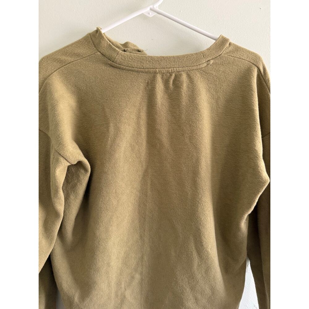Madewell | Olive Green 1/2 Button Up Textured Long Sleeve Pullover Casual Preppy - Picture 8 of 11